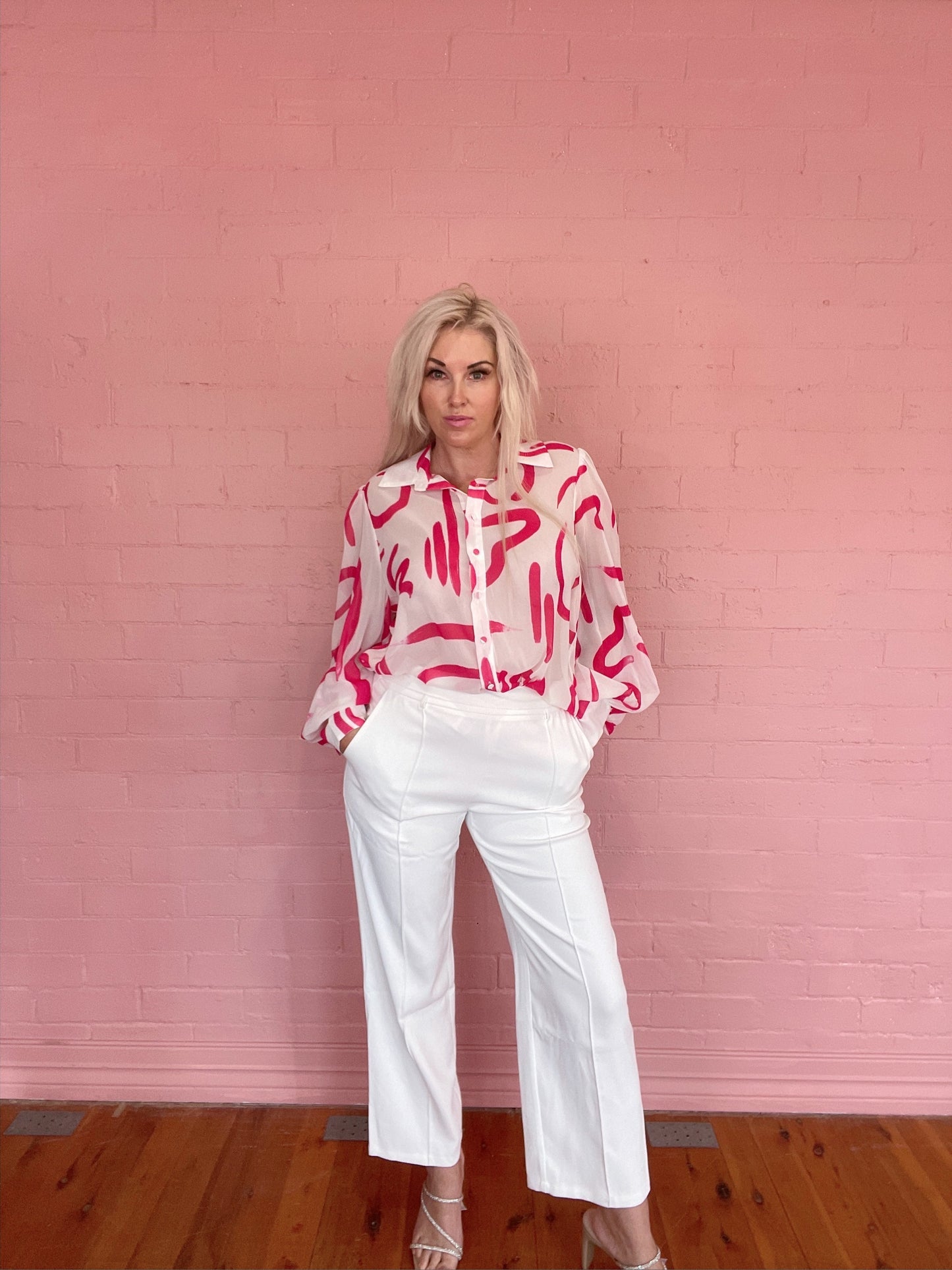 Pink white Fleetwood Blouse