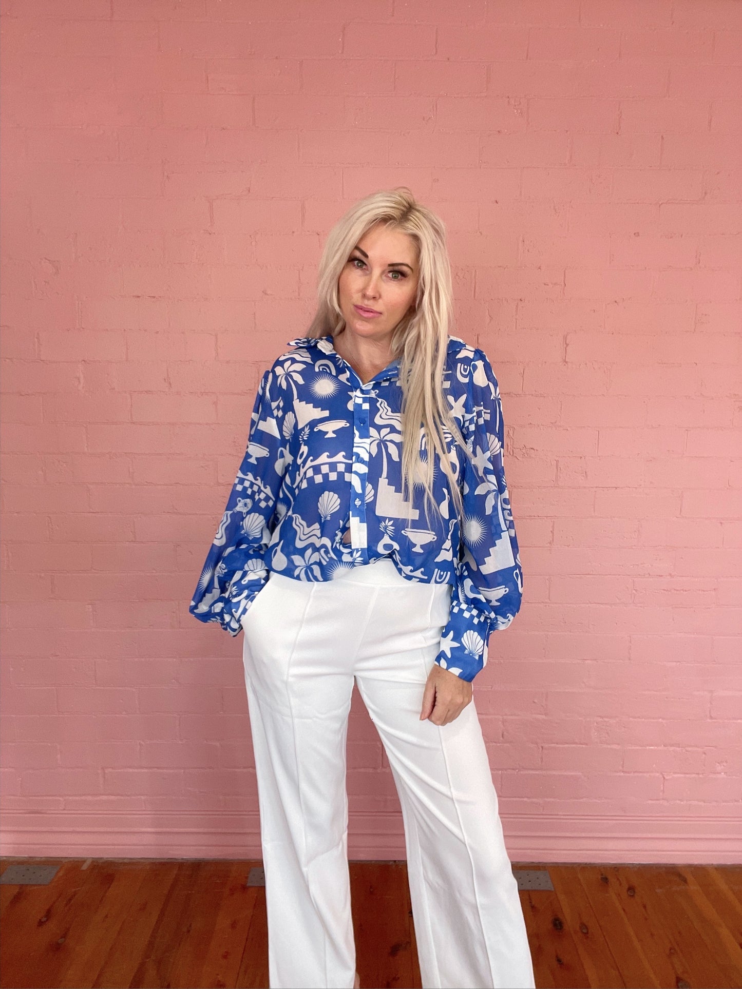 Blue Fleetwood Blouse