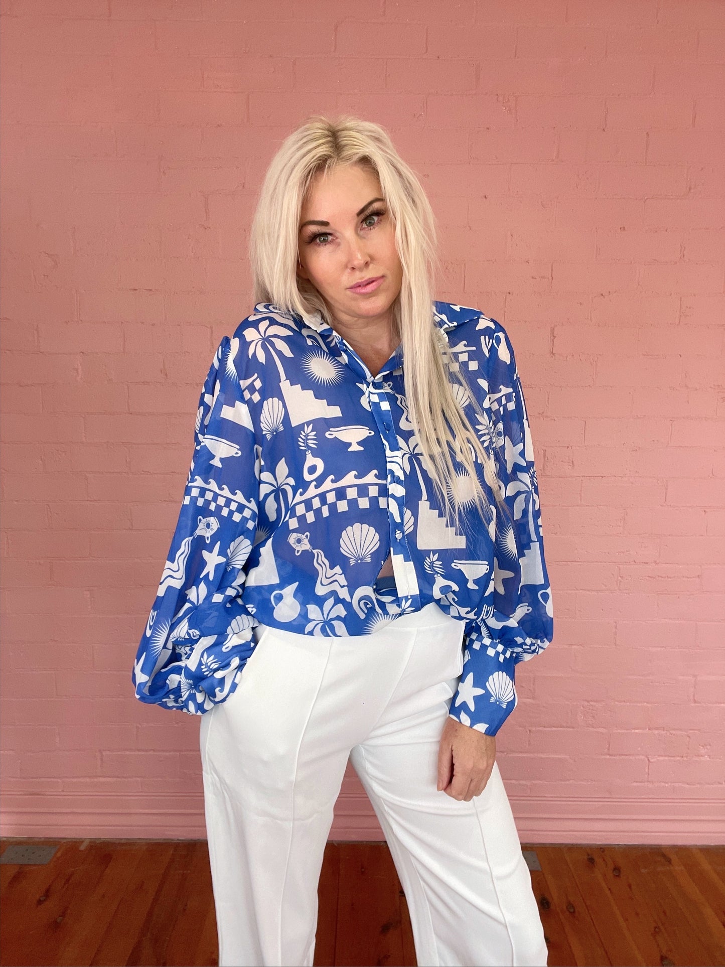 Blue Fleetwood Blouse