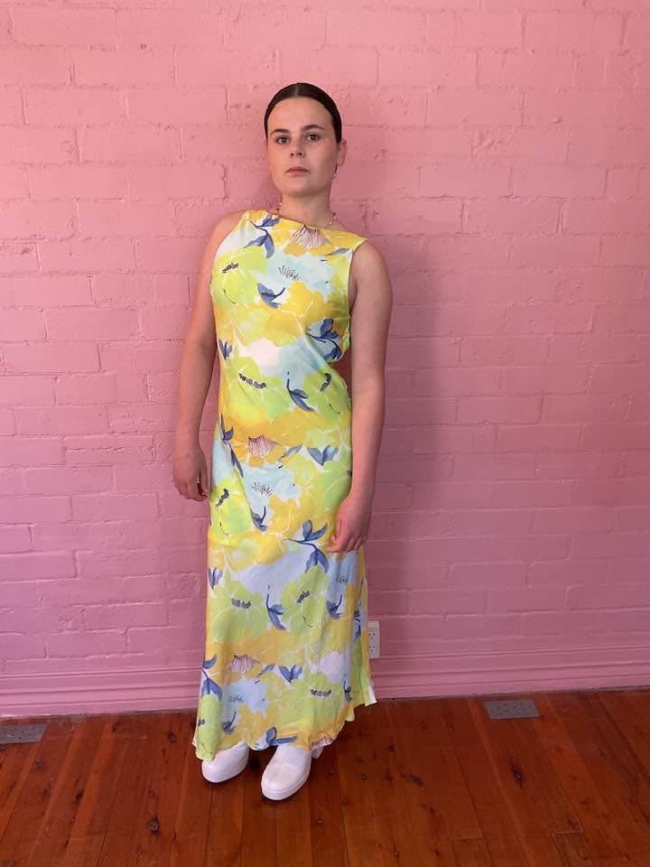 The "Gardenia" Open-Back Maxi Dress