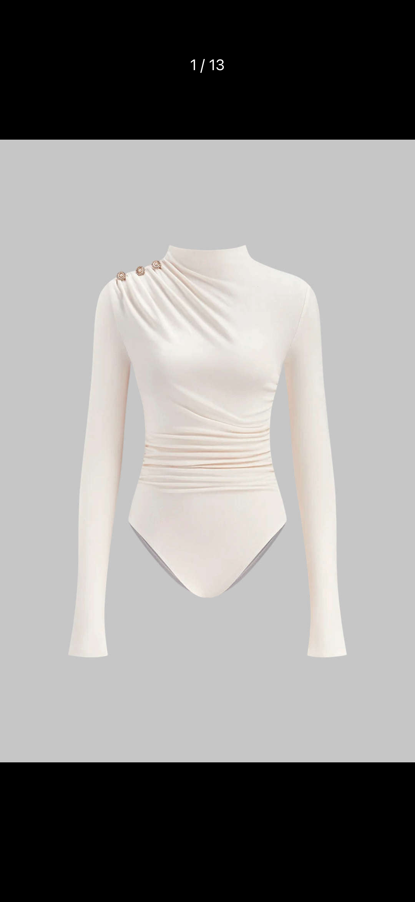 The Laurent Ruched Button Bodysuit – Cream
