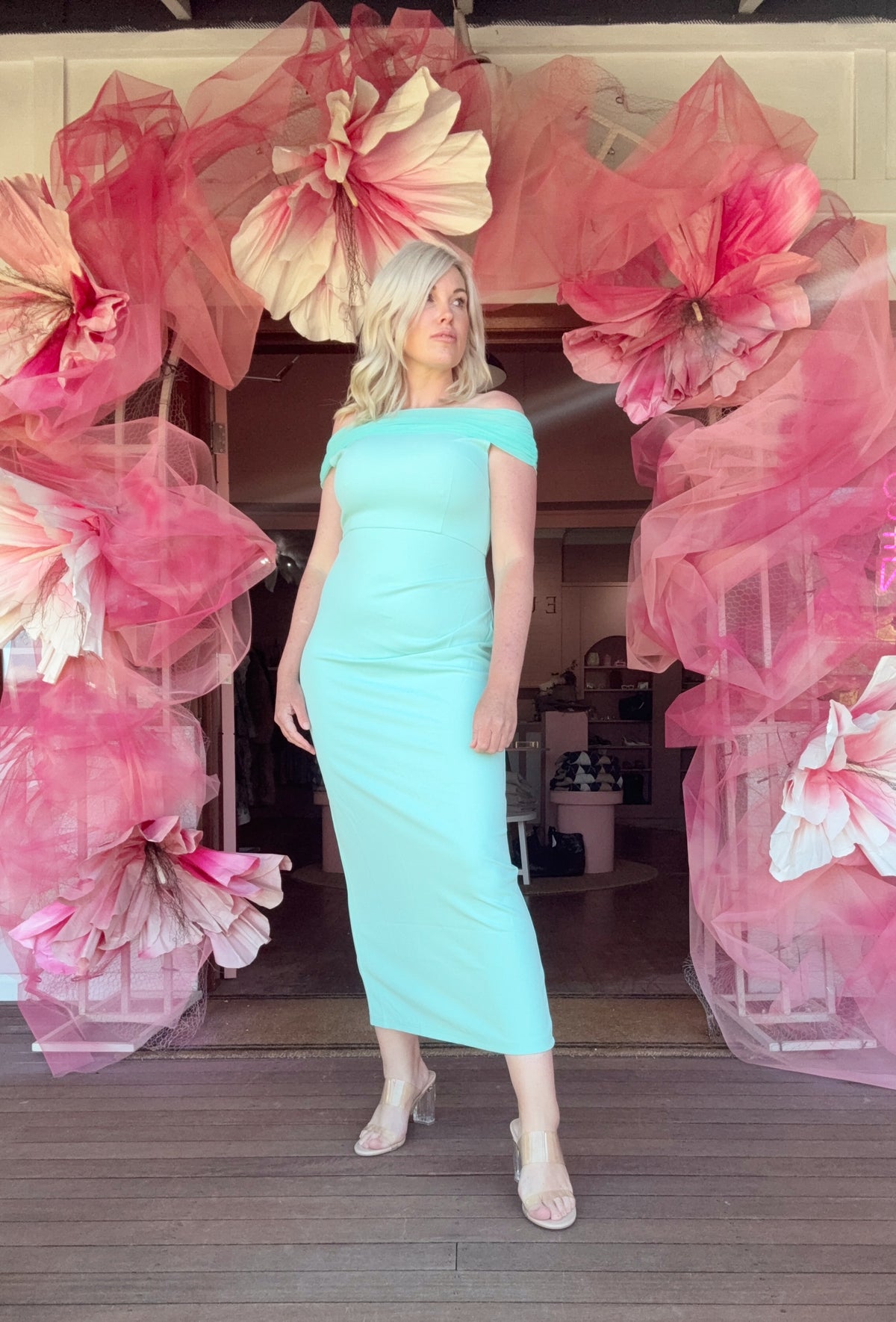Mint To Be Off-Shoulder Maxi