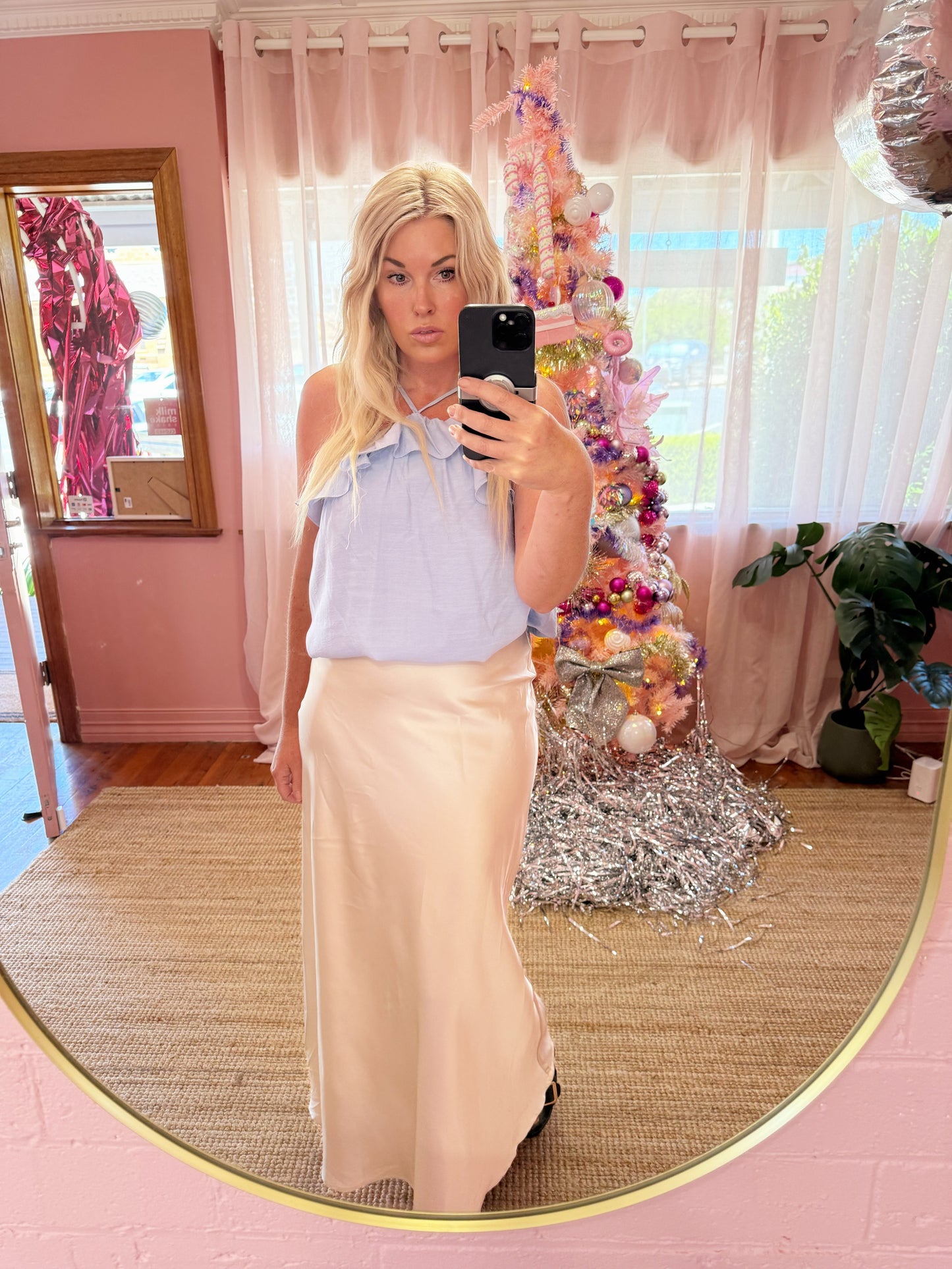 The Celeste Satin Maxi Skirt