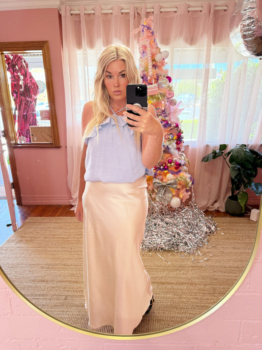 The Celeste Satin Maxi Skirt