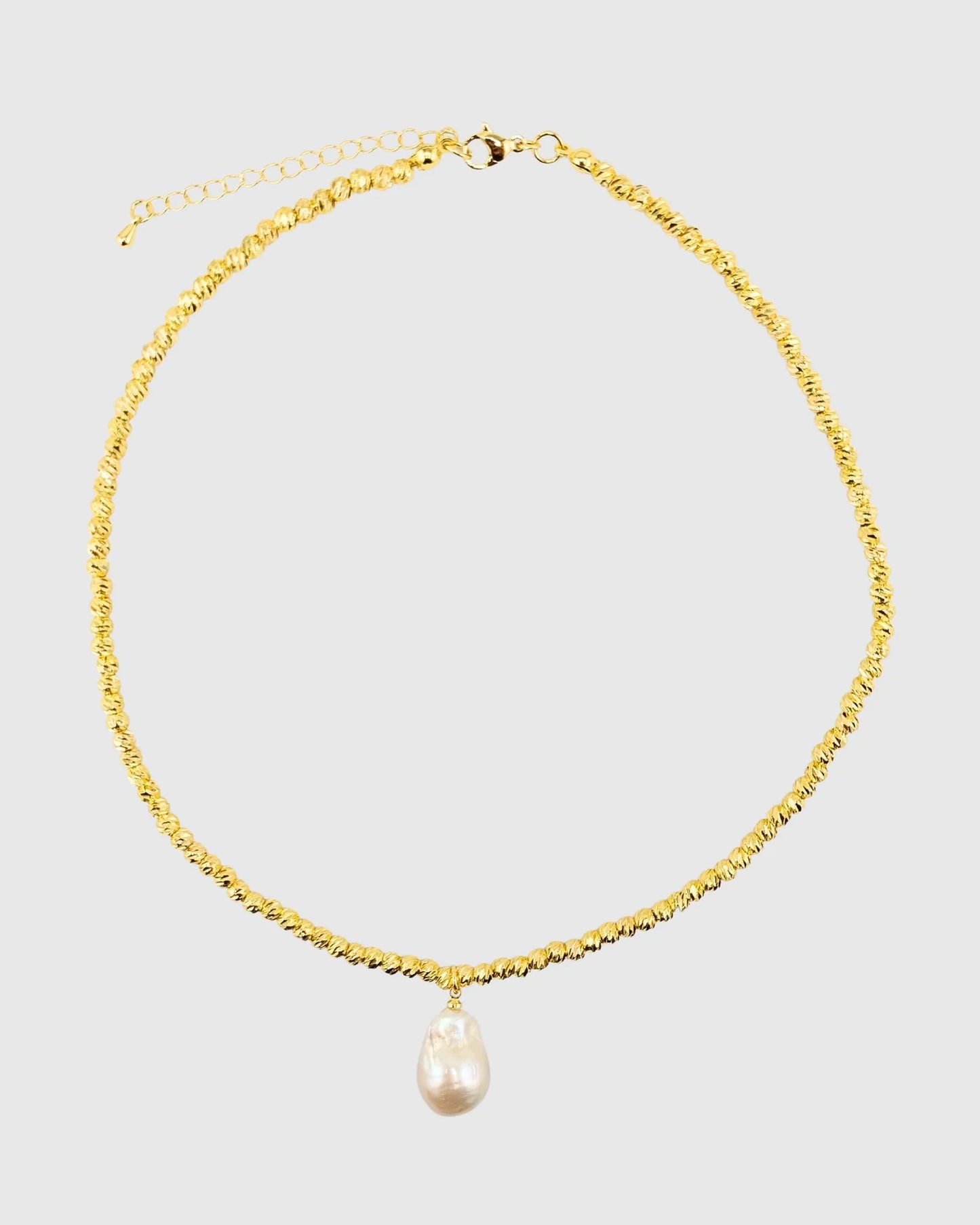Odette Drop Freshwater Baroque Pearl Necklace Gold