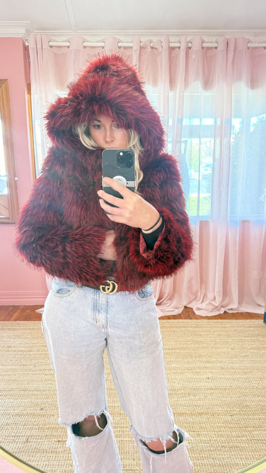 Ruby Rouge Fur Jacket