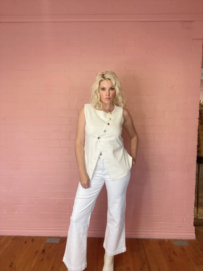 Lila White Vest