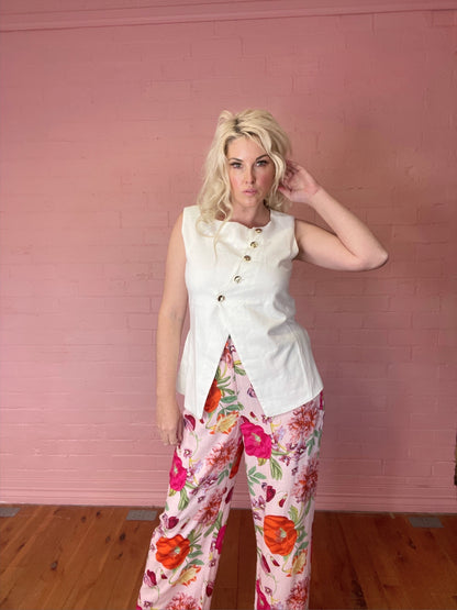 Lila White Vest