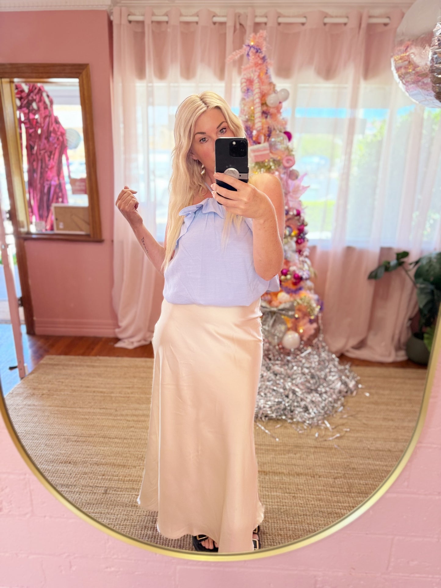 The Celeste Satin Maxi Skirt