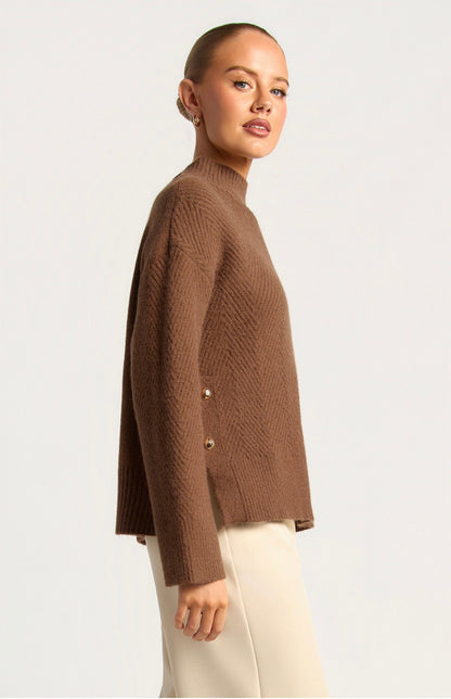 The Aspen Chevron Mock-Neck Jumper