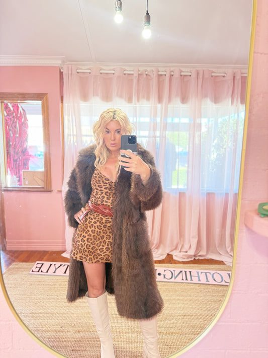 Chocolate Luxe Fur Coat