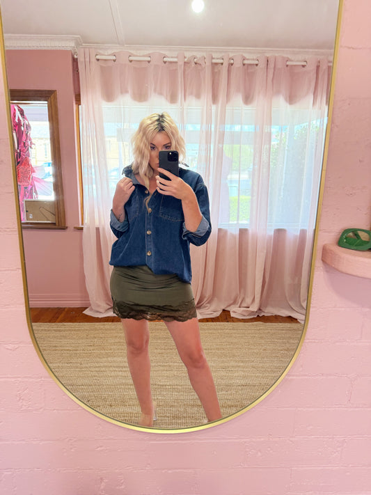 The Olive Muse Lace Skirt