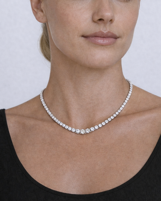 Taylor Tennis Necklace Silver